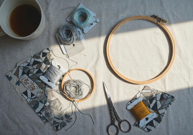 Материалы для вышивки: нитки, пяльцы